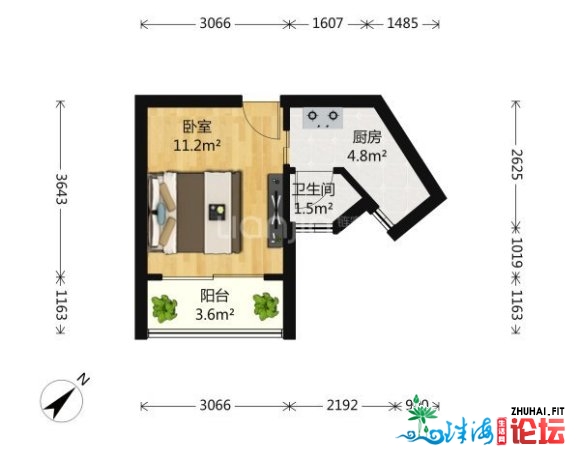 深圳,北山前海金岸优良一房出租4500,家公电齐备,出止:离