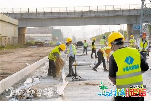 五邑路扩建工程、会港年夜讲工程复工复产闲 跑出年夜干快上...