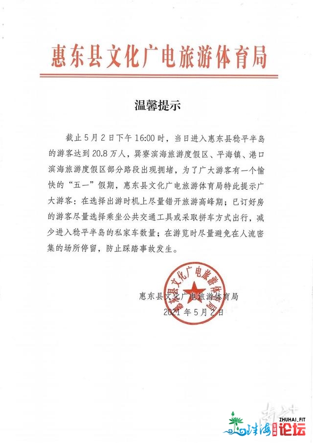 大家人、车车车！惠州稔仄半岛旅客已超20万人