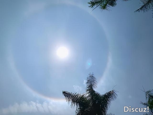 好欣喜！广州上空呈现日晕！