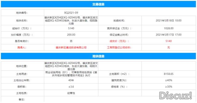 5140万！肇庆新区管委会底价拿天！要建公交总站